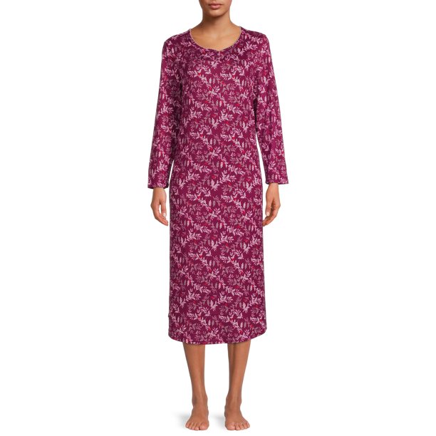 Hanes Women's Long Sleeve Henley Sleep Gown