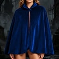 thumbnail image 7 of ZACPNCV Unisex Velvet Short Cape Cloak Soft Thermal Lapeled Single Button Velour Poncho Shawl Formal Outer Cape for Wedding, Party Blue, 7 of 7