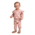 thumbnail image 4 of CPNG Toddler Infant Baby Girls and Boys Sportswear Outfits Flower Print Ruffled Long Sleeve Pullover Sweatshirt and Matching Pants 2 Piece Set, 4 of 6