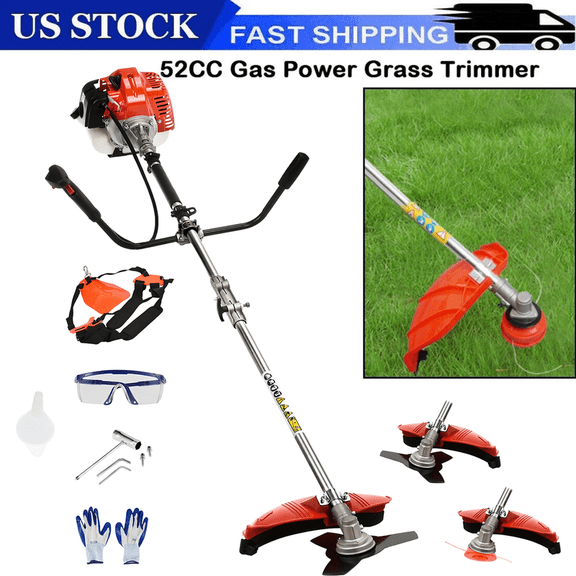 Floseru 2026 New Gas Weed Trimmer, 2 in 1 Cordless Lawn Mower,52CC Weed Trimmer, 2-Stroke Gas Hedge Trimmer Multi-Functional Trimming Tool for Outdoor Grass and Garden Bush