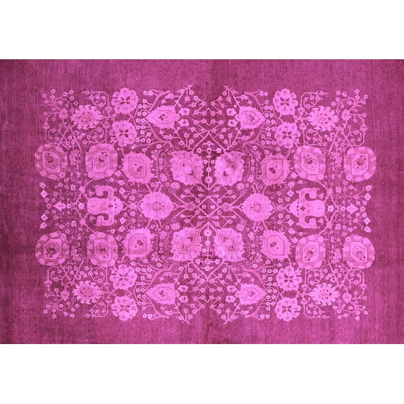Ahgly Company Indoor Rectangle Oriental Purple Industrial Area Rugs, 7' x 9'