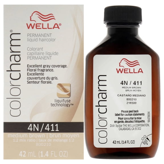 Wella Color Charm Liquid Haircolor 4n/411 Medium Brown, 1.4 Oz