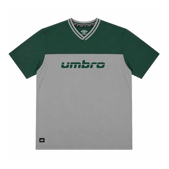 Playera Umbro para Hombre Cuello en V Manga Corta Gris Talla M