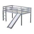 thumbnail image 6 of Tcbosik Low Loft Bed Twin Size with Slide and Ladder, Wood Bed Frame with Safety Guardrail, No Box Spring Needed, Grey, 6 of 11