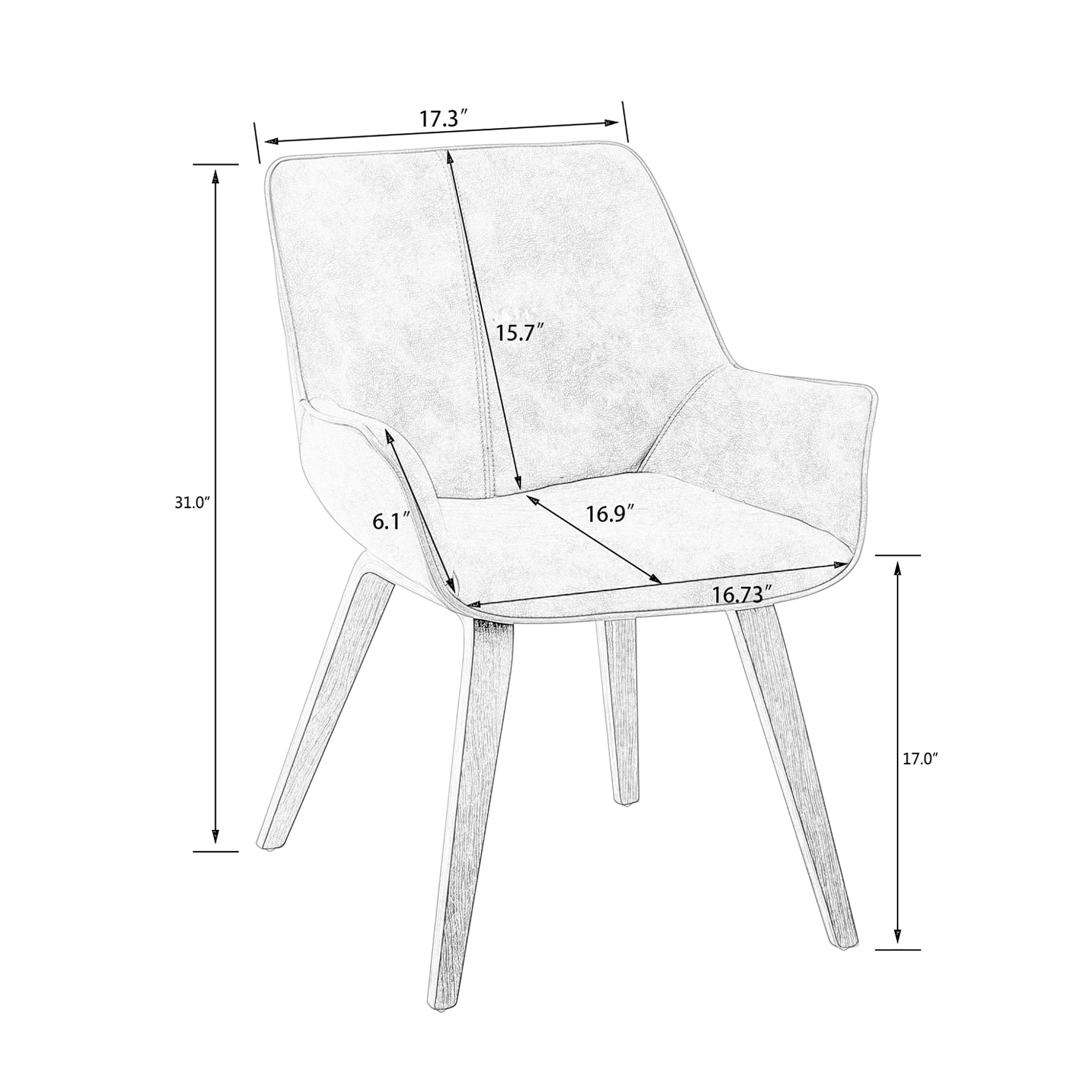 Homy Grigio Faux Leather Living Room Chairs With Armrest, Dining Chairs Set of 2 (Yellow)