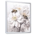thumbnail image 2 of Designart "Buzzing Bees and Flowers IV" Animals Framed Wall Art - Modern White Insects & Bugs Bedroom Framed Canvas Wall Art, 2 of 6