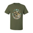 thumbnail image 2 of Wild Bobby I Only Told The Moon, Moon Phases Daisies and Butterflies Vintage Men Tee, Military Green, 3X-Large, 2 of 6