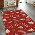 thumbnail image 3 of Christmas Tree Area Rug 4x6 Washable Rug Non Slip Winter Xmas Pine Leaf Snowflake Red Large Area Rug Indoor Floor Carpet for Entryway Bedroom Kitchen Living Room Home Office Dining Room Nursery, 3 of 8