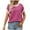 Hot Pink, variant on Horkkom Short Sleeve Sweater for Women Crew Neck Pullover Sweaters Summer Loose Casual Striped Shirt L