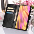 thumbnail image 6 of for Samsung Galaxy S22 Ultra 6.8 Inch Wallet Case with Card Slots Holder Magnetic Clasp Kickstand Flip Folio Cover, Luxury Soft TPU Shockproof Bracket Wrist Strap Protective Phone Case,Black, 6 of 10