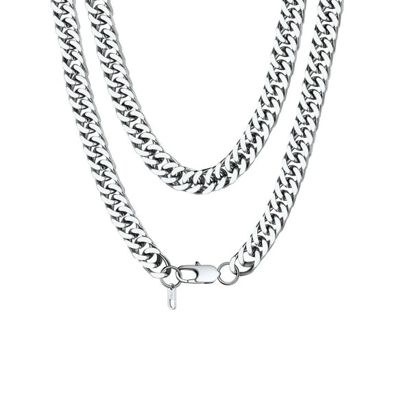 Bandmax 10MM Cuban Link Chain for Men Women 20 inches Stainless steel Chunky Curb Chain Necklace Jewelry Gift for Men Husband Son Grandson