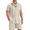Light Khaki, variant on Men's White Linen Suits Sets Beach Wear Clothes Short Sets Outfits 2 Piece