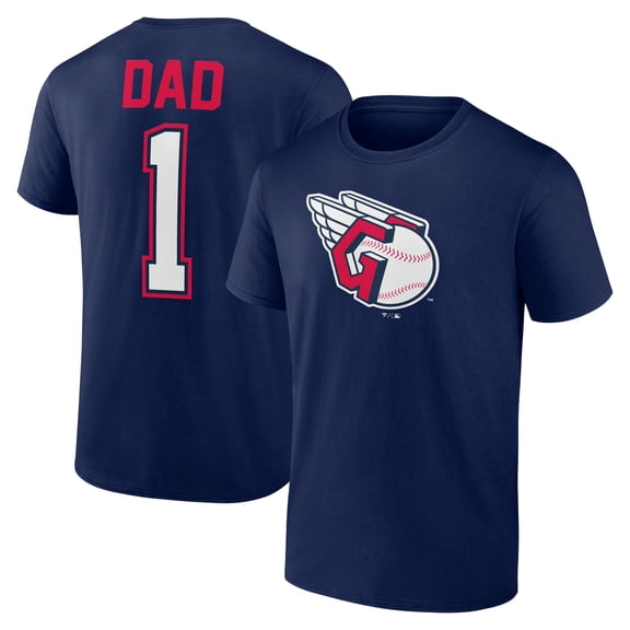 Men's Navy Cleveland Guardians Father's Day #1 Dad T-Shirt