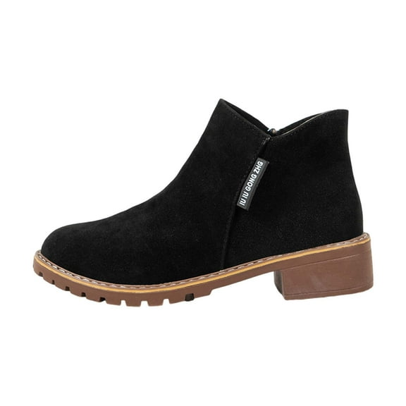 NOKIO Stylish Women'S Ankle Boots Elegant Women'S Short Boots Minimalist Side Zipper Boots For Women Ankle Boots Short Boots Single Shoes For Ladies Casual Shoes Women'S Edgy Short Booties