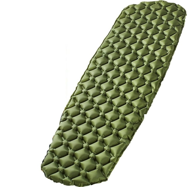 Sleeping Pad - Inflatable Sleeping Mat for Camping, Hiking, Backpacking - 74x22 Inches Compact Air Mattress, Waterproof Gear for Travel Outdoors - Green