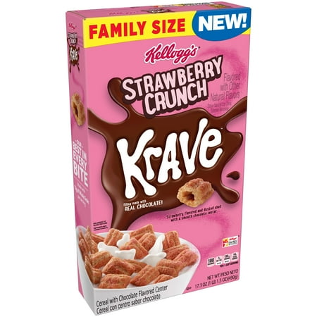 Kellogg's Krave Strawberry Crunch Breakfast Cereal 17.3 oz