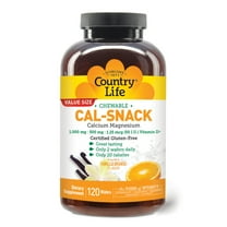 Country Life Cal-Snack, Chewable Calcium Magnesium, Vanilla Orange, 120 Wafers