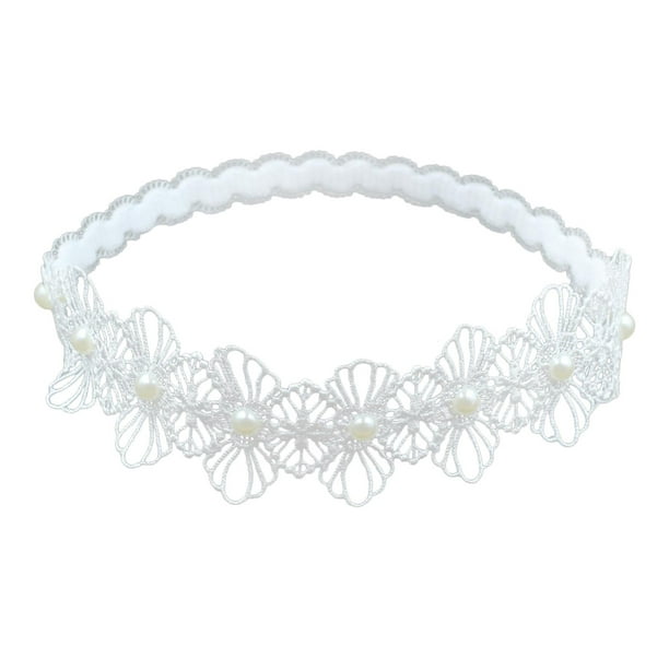 Generic - Liga De Novia De Encaje Blanco Con Lazo Blanco Y Diamantes De