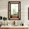 thumbnail image 5 of SHYFOY Boho Rattan Wall Mirror Modern Decorative Rectangle Mirror for Living Room Home Decor, 5 of 8