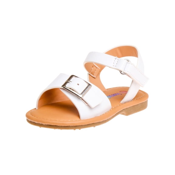 Kensie Girl Open Toe Toddler Flat Sandals, Tan, 5