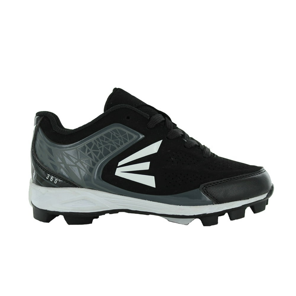 Easton Boys Molded Baseball Cleat, Low, Black/Charcoal/White, Size 6