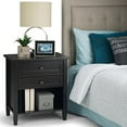 thumbnail image 1 of Warm Shaker Solid Wood 24 inch Wide Rustic Bedside Nightstand Table in Dark Brown, 1 of 5