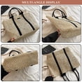 thumbnail image 2 of Large Straw Hollow Out Tote for Women Travel Beach Bag Casual Satchel Fashion Shoulder Bag Simple Handbag and Purse, 2 of 7