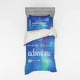 thumbnail image 2 of Ambesonne Adventure Bedding Set 4 Pcs, Marine Phrase on Blue, Queen, Royal Blue Sky Blue, 2 of 3