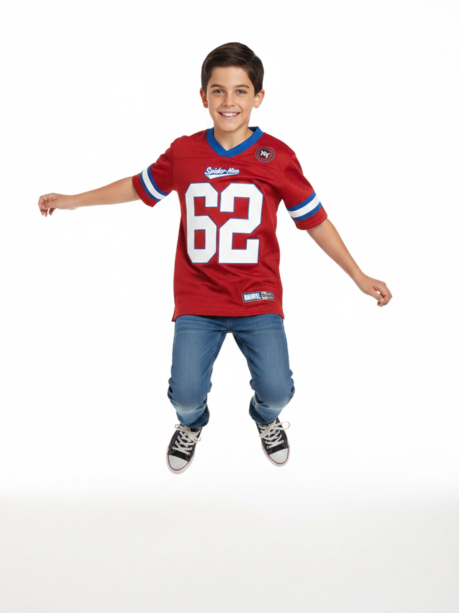 Marvel Spider-Man Boys’ Elevated Graphic Jersey, Sizes 4–18