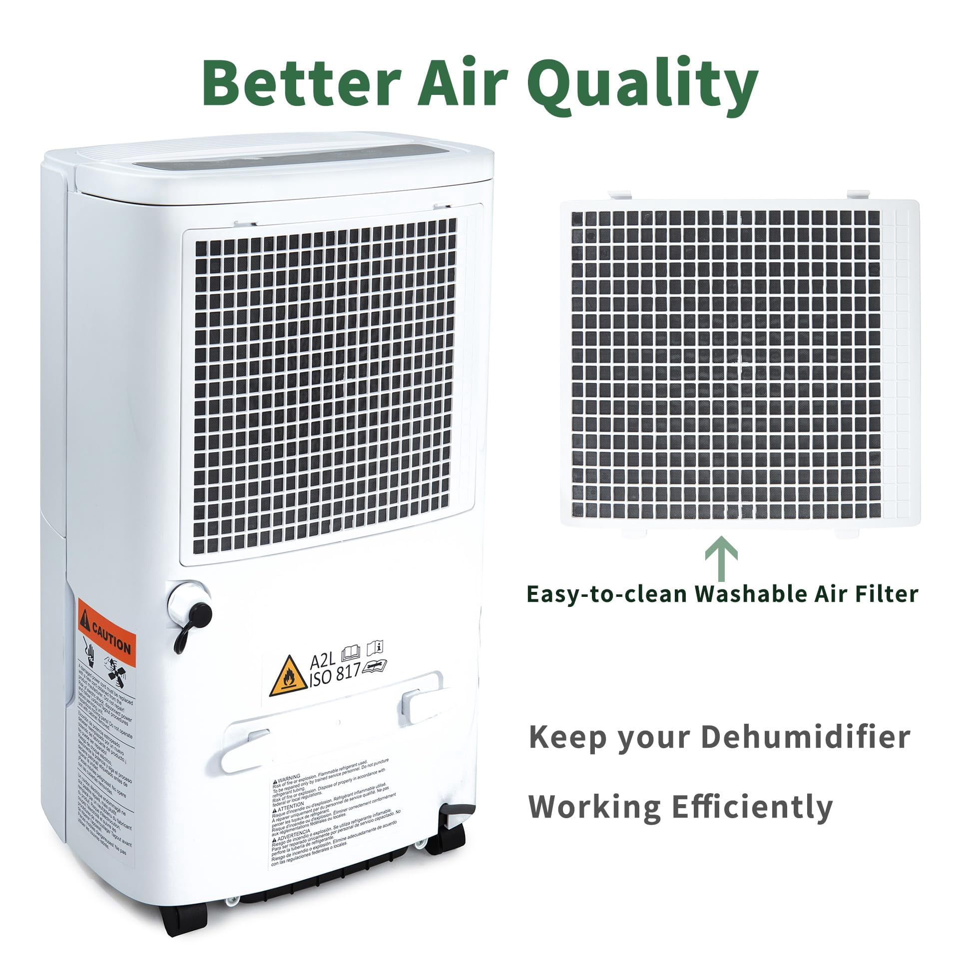 Uhome 150 Pints 7000 Sq. Ft Dehumidifier in White with Pump White