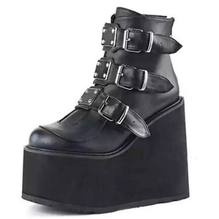 

Women Winter Buckle Ankel Boots