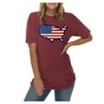 thumbnail image 3 of Oversized United States Map Flag Graphic Design Vintage Crewneck Tee - Vintage Brick XL, 3 of 4