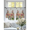 thumbnail image 4 of Easter Bunny Sheer Curtains 54 Inch Length 2 Panels Set Window Treatments, Colorful Eggs Spring Tulips Flower Blue Stripes Rod Pocket Semi Curtains for Living Room/Bedroom/Kitchen, 104"W x 54"L, 4 of 7