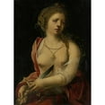 thumbnail image 2 of Meester met de Papegaai 14x18 Gold Ornate Wood Frame and Double Matted Museum Art Print Titled - Suicide of Lucretia (1500 - 1525), 2 of 4