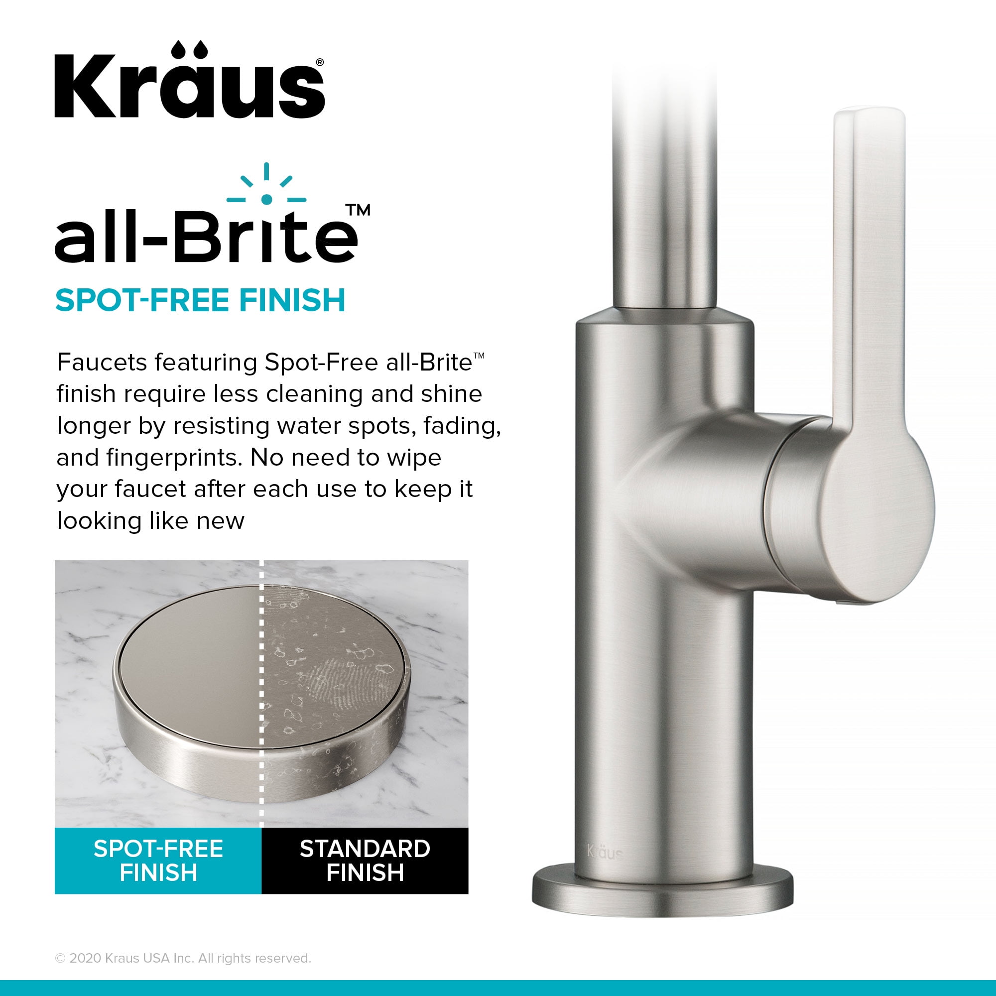 Oletto Single Handle Kitchen Bar Faucet in Spot Free Stainless Steel