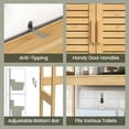 thumbnail image 2 of LEDREM over-the-Toilet Storage Cabinet with Adjustable Shelf,3-Tier Bathroom Rack with Doors and Open Shelf,Space-Saving Organizer,Natural Beige, 2 of 5