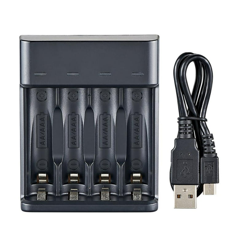SODISE - Chargeur USB ultra rapide avec 4 piles rechargeables AA