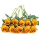 thumbnail image 2 of Xiao Hua 10 rosas artificiales de tallo largo de seda para ramo de boda o decoración del hogar (naranja), 2 of 3
