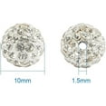 thumbnail image 3 of 100Pcs 10mm White Polymer Clay Pave Rhinestone Beads Crystal Disco Ball Spacer Beads, 3 of 8