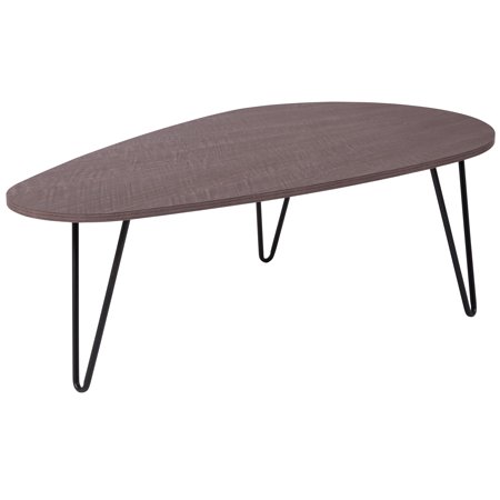 Dark Oak Cocktail Table Flash Furniture Westminster Oak Wood Grain Finish Coffee Table with Black Metal Legs ()
