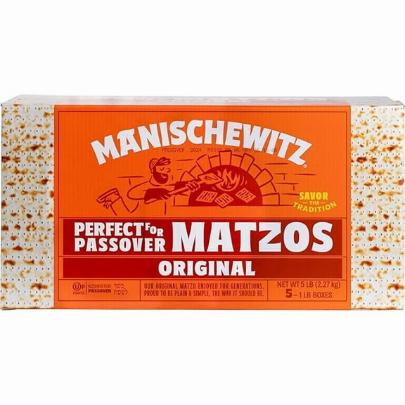 1x Manischewitz Matzo, Unsalted, 80 Ounce Box