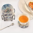 thumbnail image 5 of Polar Bear People Ice 6 Pcs Drink Coasters with Holder Absorbent Coasters Woven Coasters for Drinks Table Desk Protection Home Decor, 5 of 7