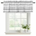 thumbnail image 2 of Boho Black White Modern Stripes Valances for Windows, Farmhouse Abstract Art Light Filtering Kitchen Curtains, Rod Pocket Window Valance Curtains for Living Room Bedroom, 42" W x 12" L, 2 Panels, 2 of 9