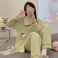 thumbnail image 3 of Hello Kitty Ensemble de Pyjamas en Coton à Manches Longues pour Femmes - Automne/hiver Épaissi Imprimé Dessin Animé Portable à l'Extérieur, 3 of 5