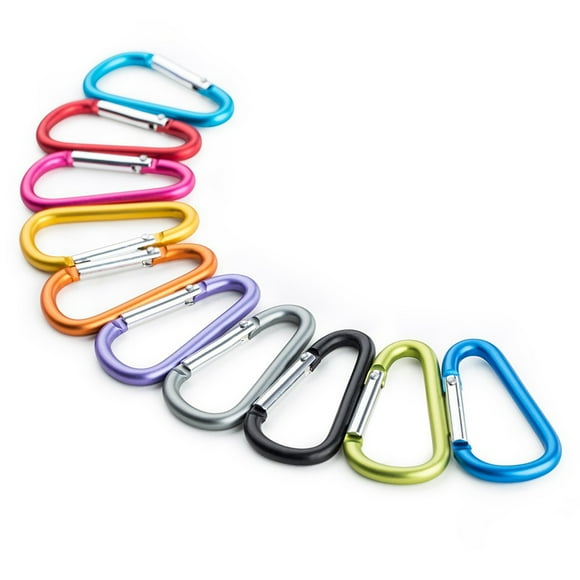 60Pcs D-Ring Locking Carabiner Keychain Spring Clip Lock Carabiner Hook Outdoor Camping Equipmengt - Lock Buckle