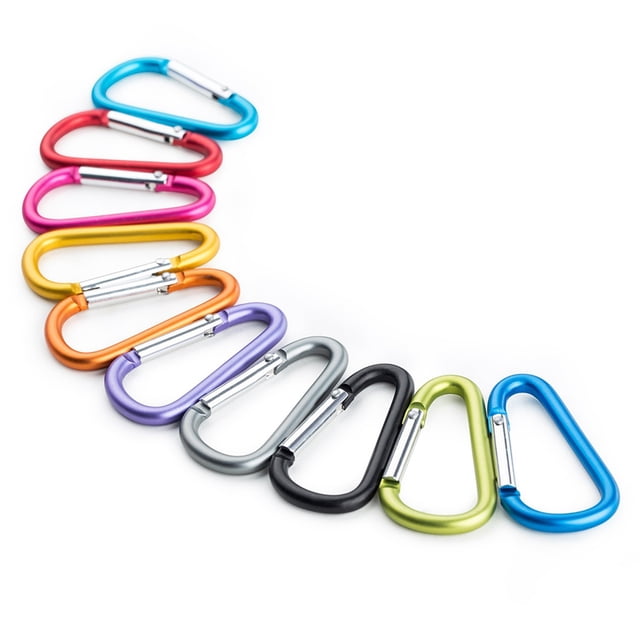 60Pcs D-Ring Locking Carabiner Keychain Spring Clip Lock Carabiner Hook Outdoor Camping Equipmengt - Lock Buckle
