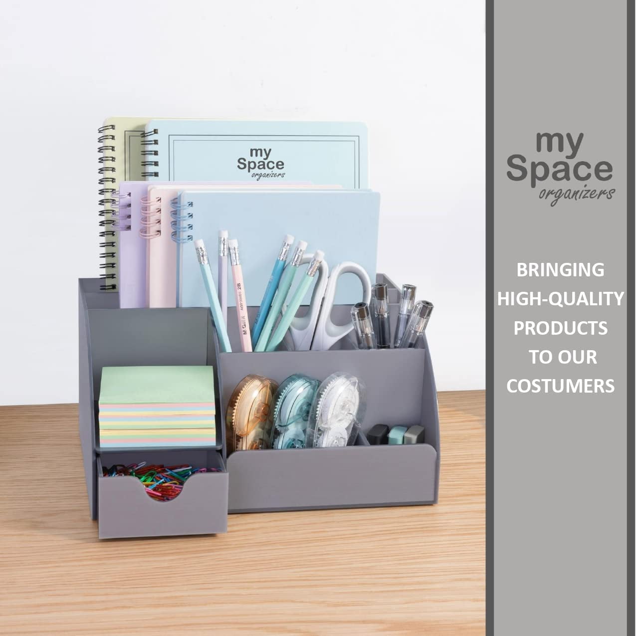 Grey Desk Organizer Acrylic For Home Office Supplies And Accessories
