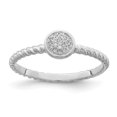 thumbnail image 1 of 925 Sterling Silver White Diamond Stackable Ring, 1 of 6