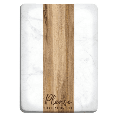 

Please Help Yourself / Marble & Wood Serving Board