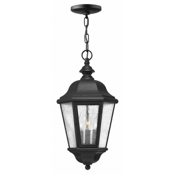 3 Light Large Outdoor Hanging Lantern in Traditional Style 10 inches Wide By 19.5 inches High-Black Finish-Led Lamping Type Bailey Street Home